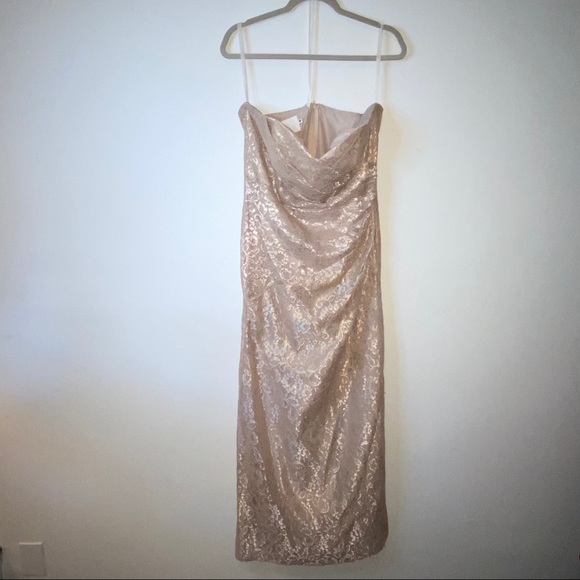 0409 NWOT David’s Bridal Strapless Gown - Picture 6 of 13